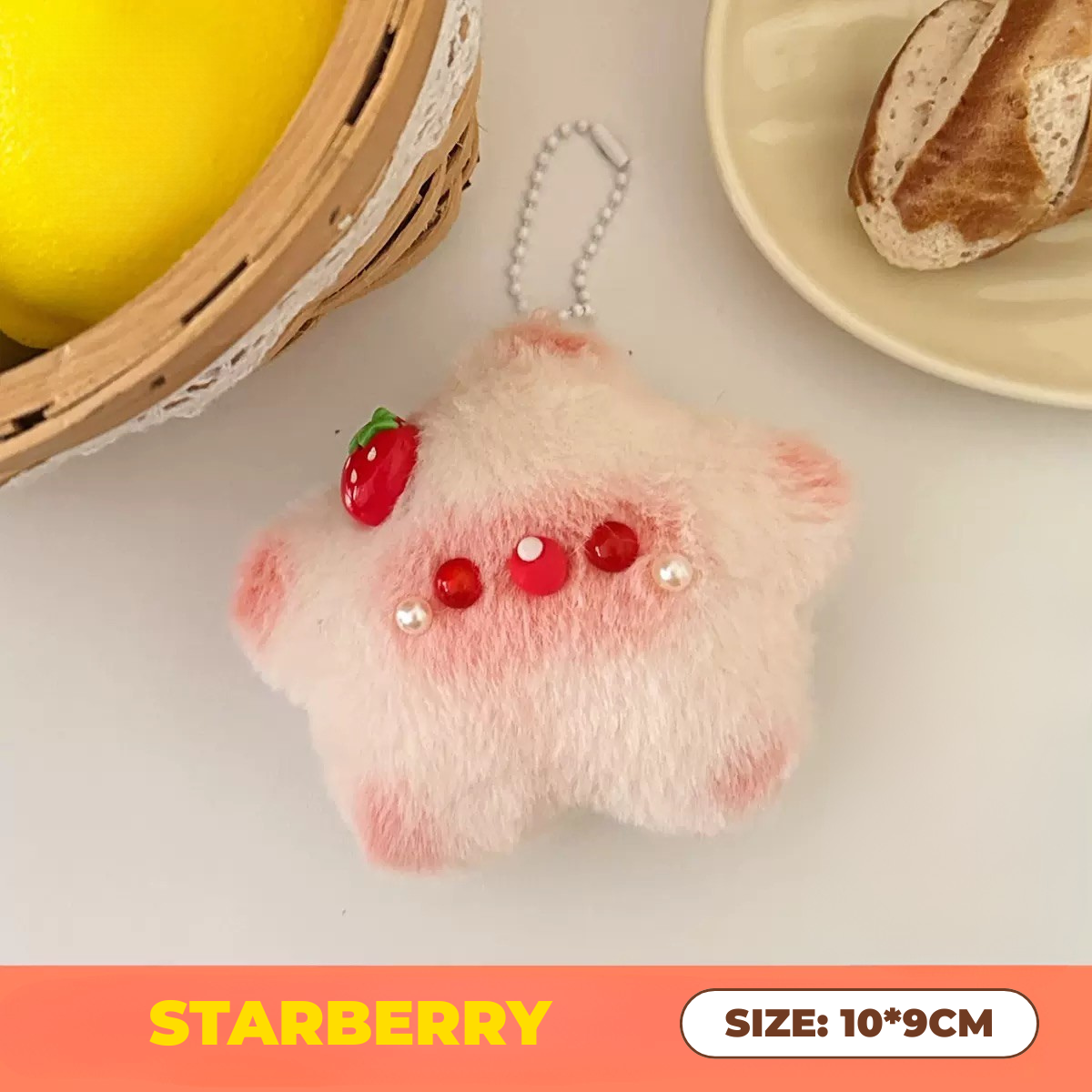 FRUITY STARS Plyschnyckelring