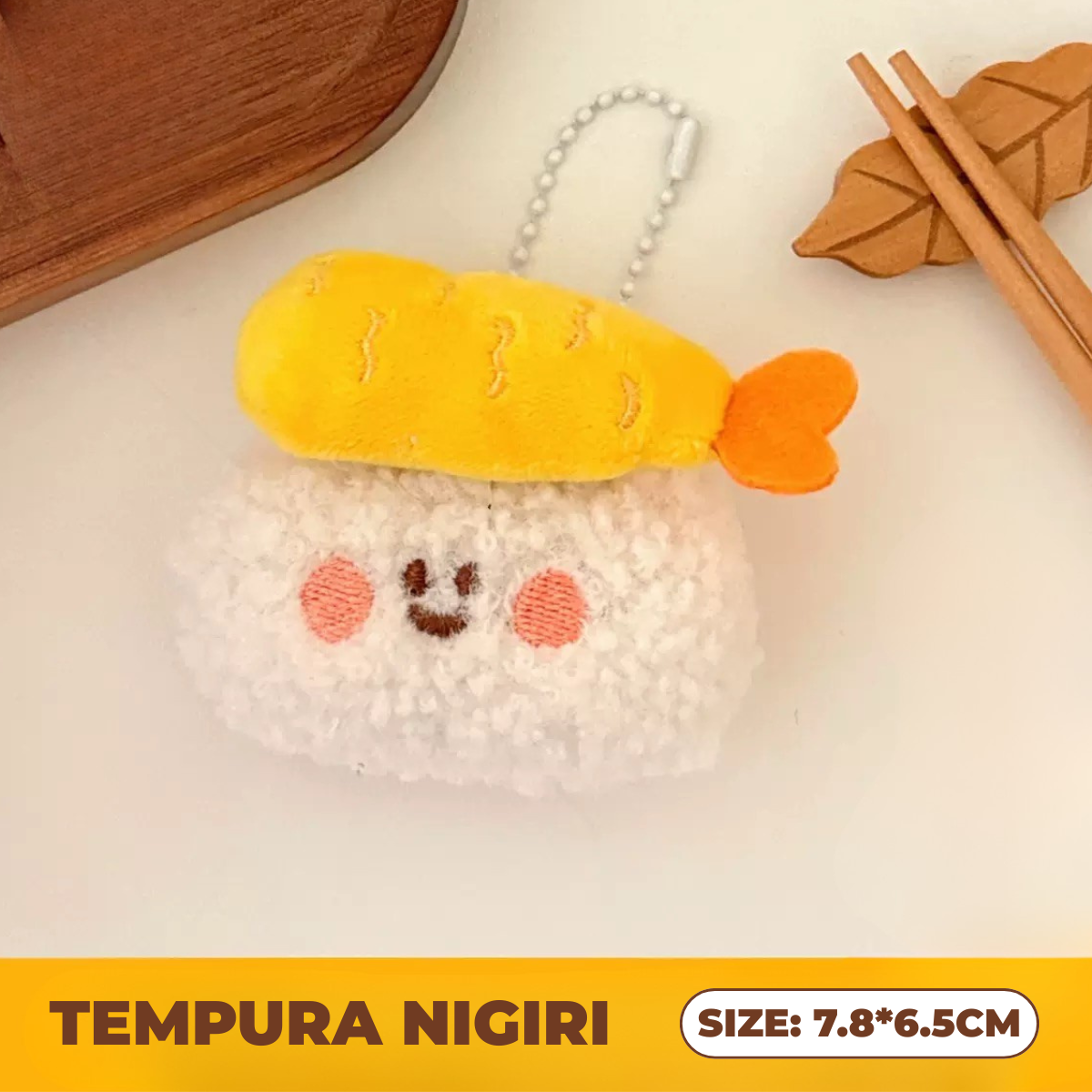 CUTE SUSHI Plyschnyckelring