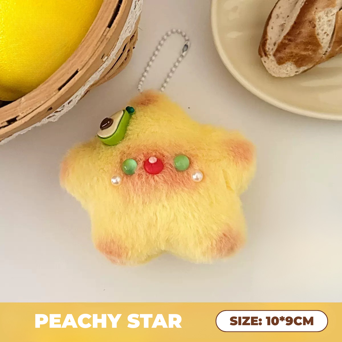 FRUITY STARS Plyschnyckelring