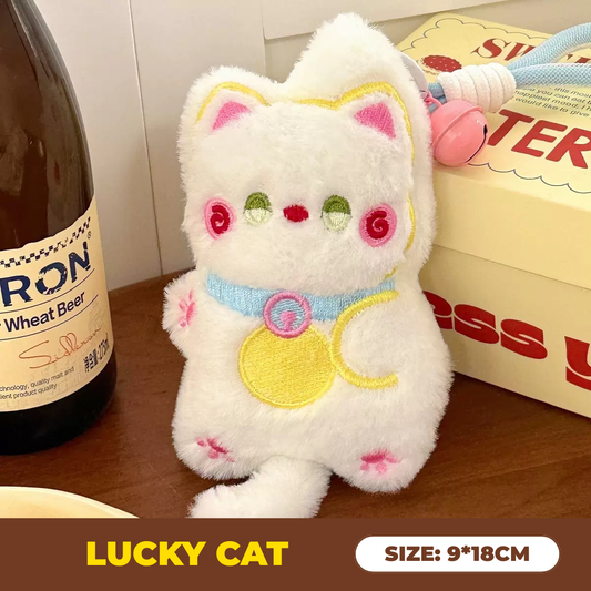 LUCKY CAT Plyschnyckelring