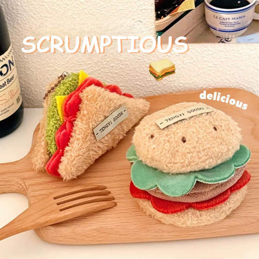 SANDWICH & HAMBURGER Plyschnyckelring