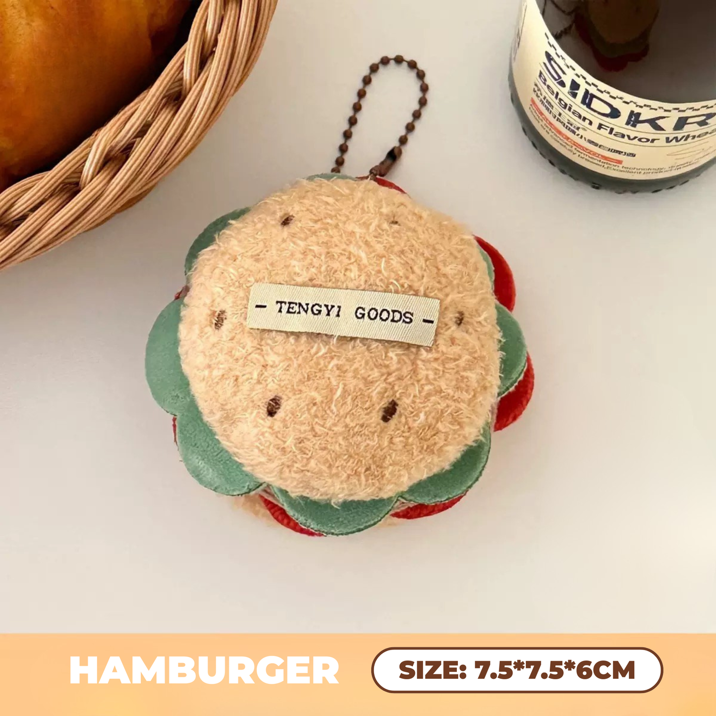 SANDWICH & HAMBURGER Plyschnyckelring