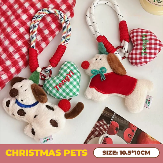 CHRISTMAS PETS Plyschnyckelring