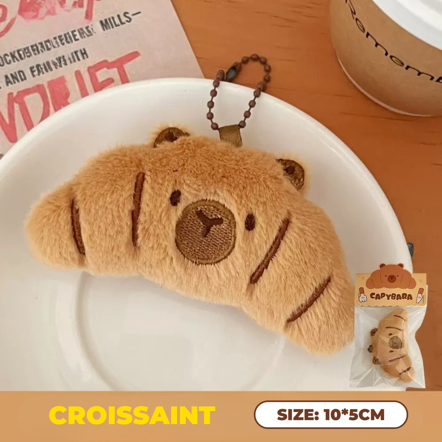 CAPIBARA BAGEL Plyschnyckelring