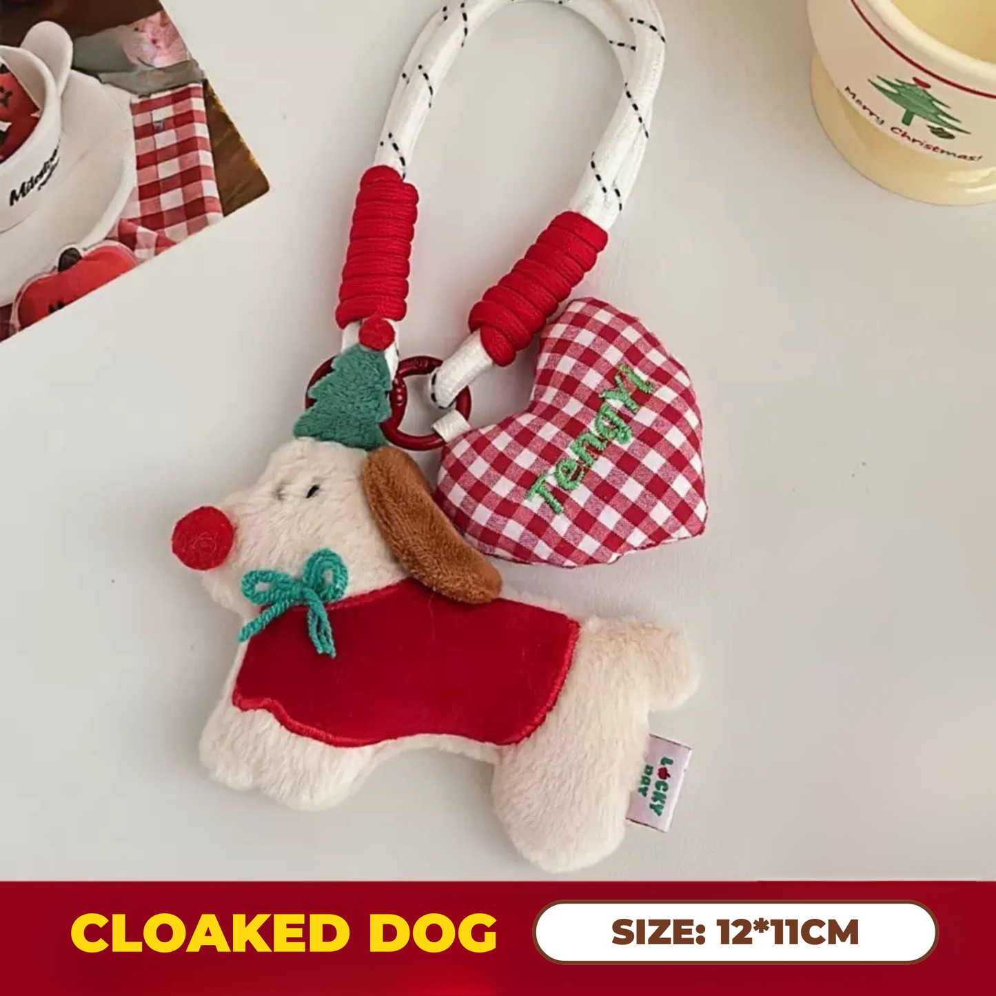 CHRISTMAS PETS Plyschnyckelring