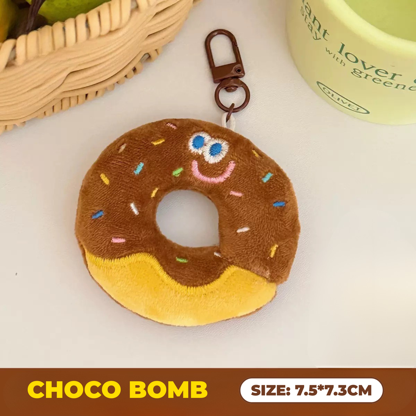 CUTE DONUT Plyschnyckelring