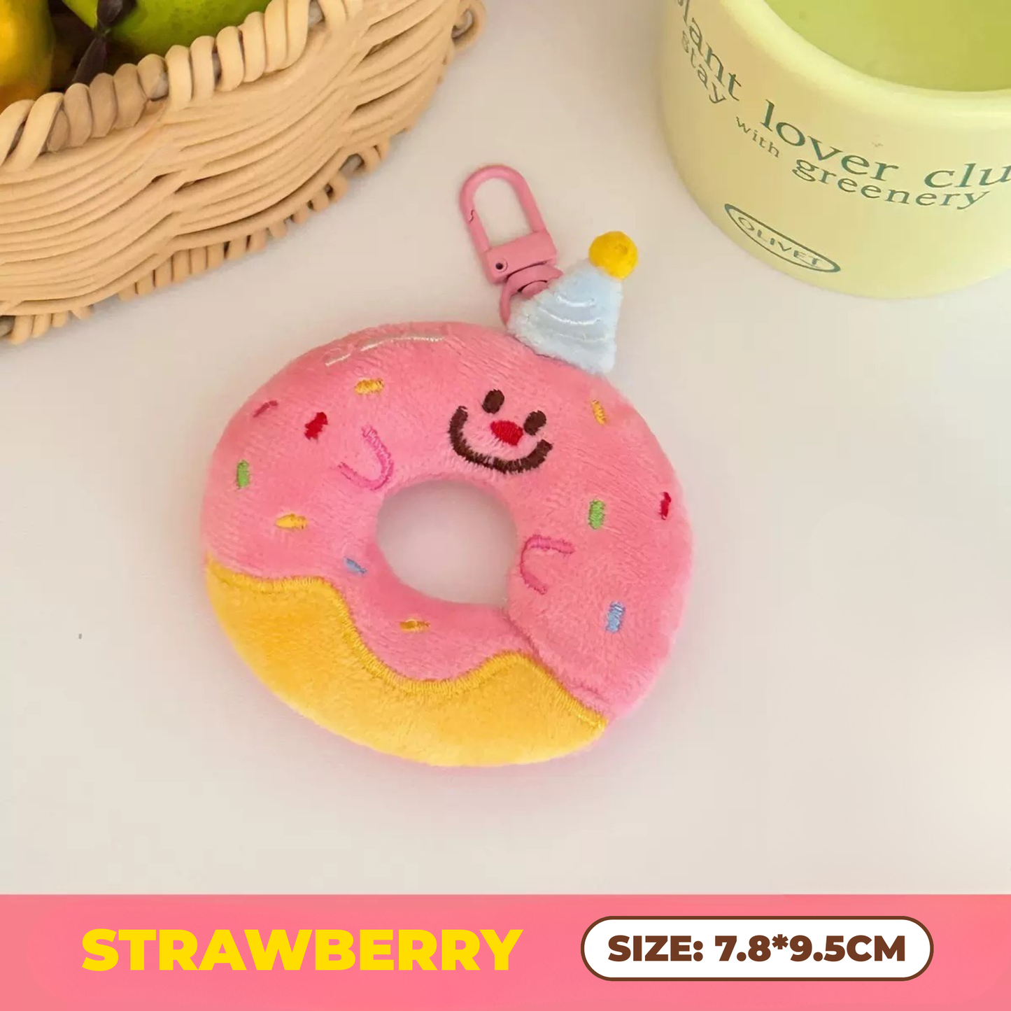 CUTE DONUT Plyschnyckelring